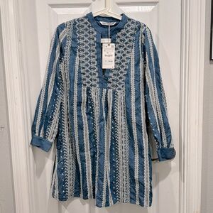 Zara Floral light denim effect dress